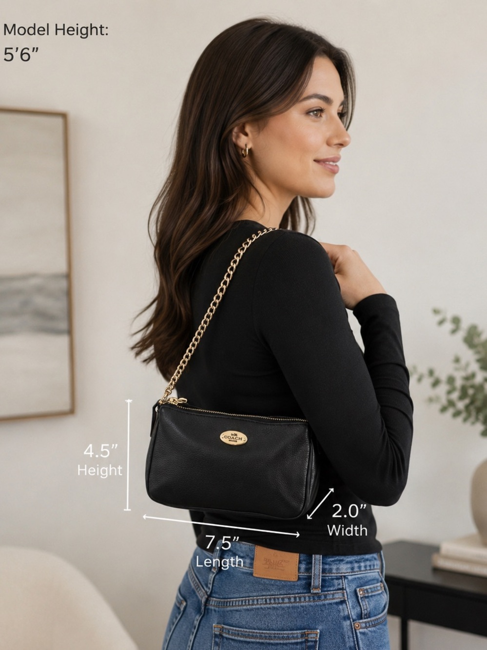 Coach Nolita 19 vintage black leather wristlet or mini crossbody bag